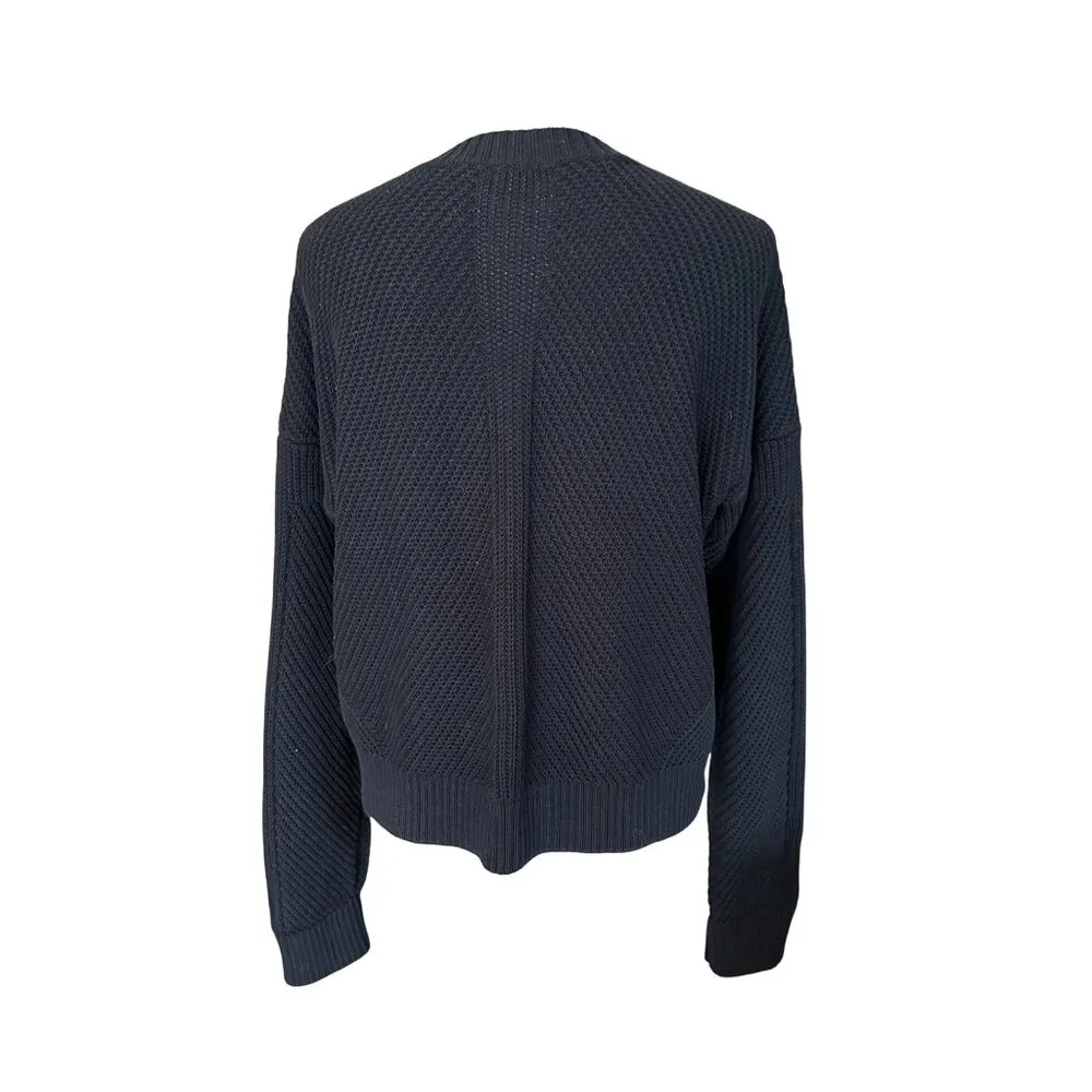 Lululemon New Heights Black Knit Ribbed Sweater Size 8 Minimalist Classy Goth - Image 4