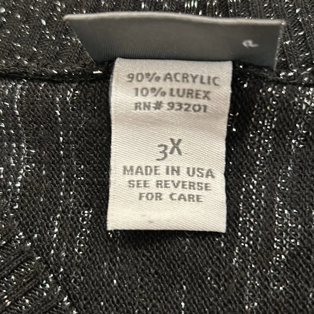 DOTS black sparkly short raglan sleeve top size 3X holiday party wear - Image 7