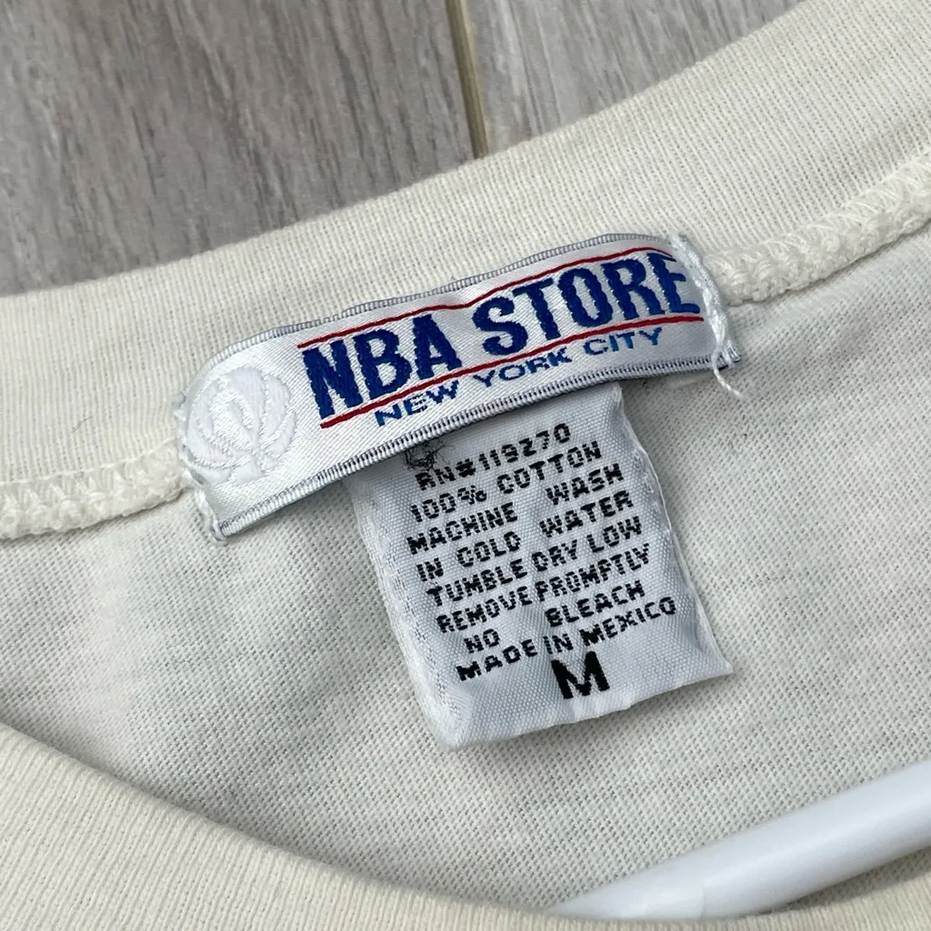 NBA Store Tshirt vintage y2k short sleeve mens Cream (medium) casual streetwear Tan - Image 2
