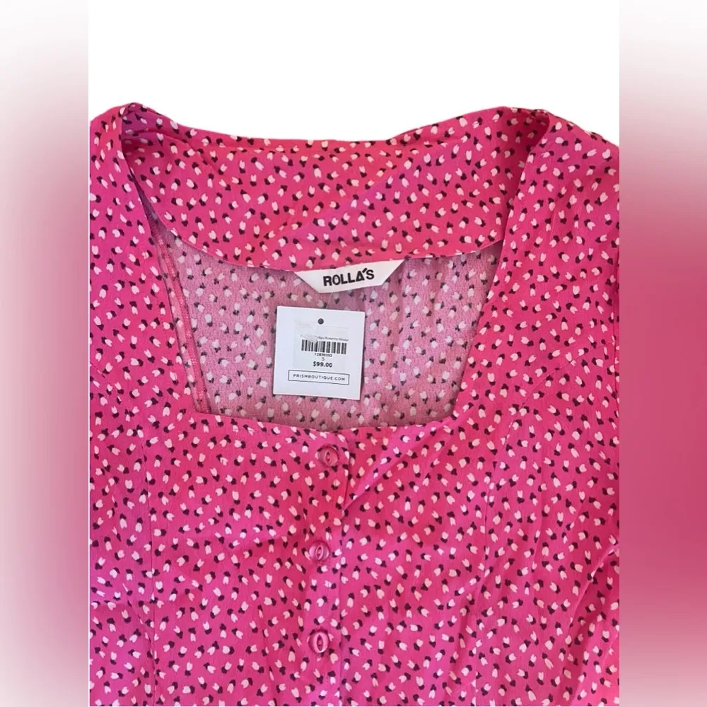 ROLLA’S‎ Roxanne Mini Tulips Blouse in Hot Pink - Image 6
