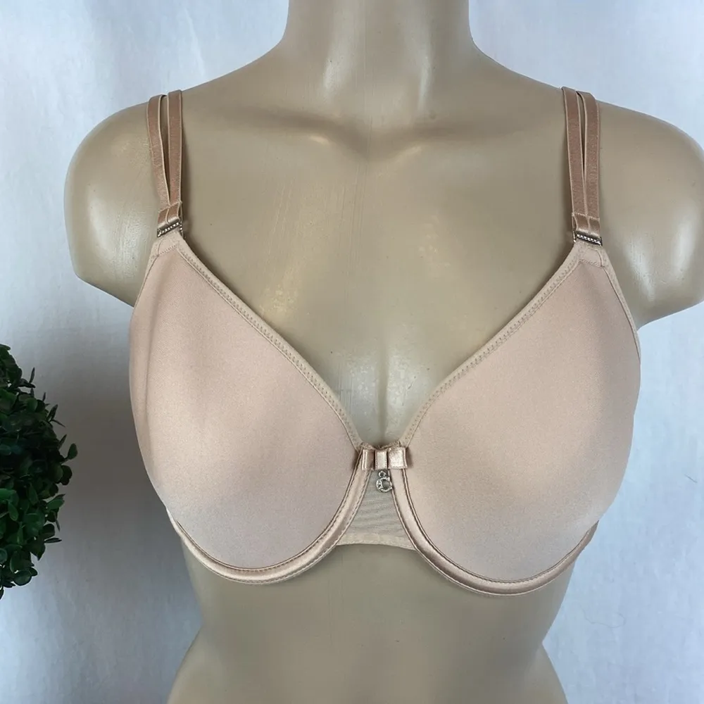 Chantelle Nude Lightly Lined Basic Invisible 3951 Underwire Bra 36D - Image 2
