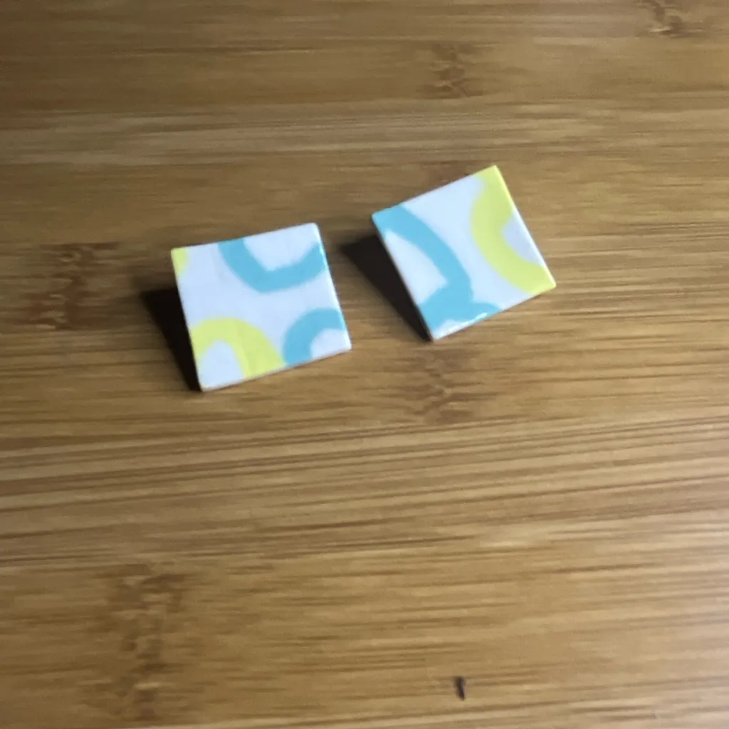 Anthropologie Colorful Geometric Stud Earrings - Image 4