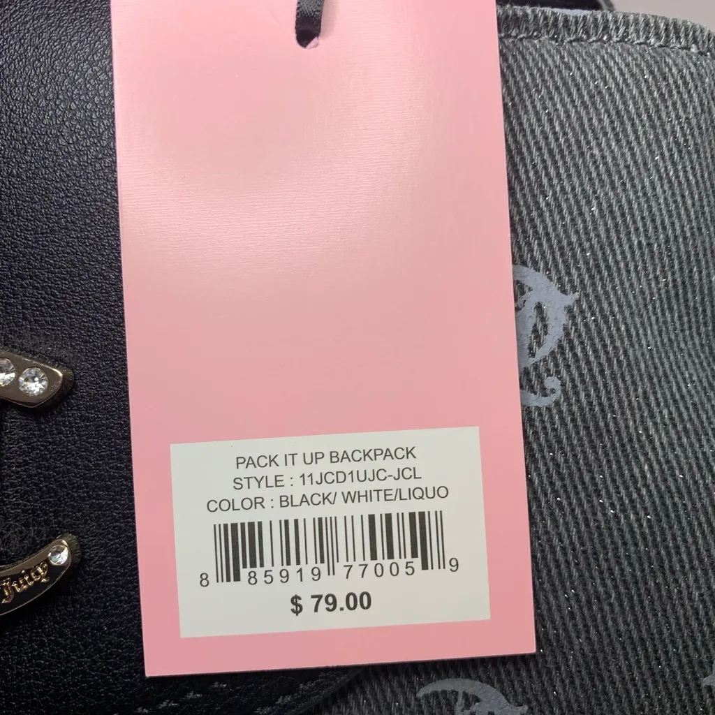 NWT Juicy Couture Backpack in Black/Silver - Image 11