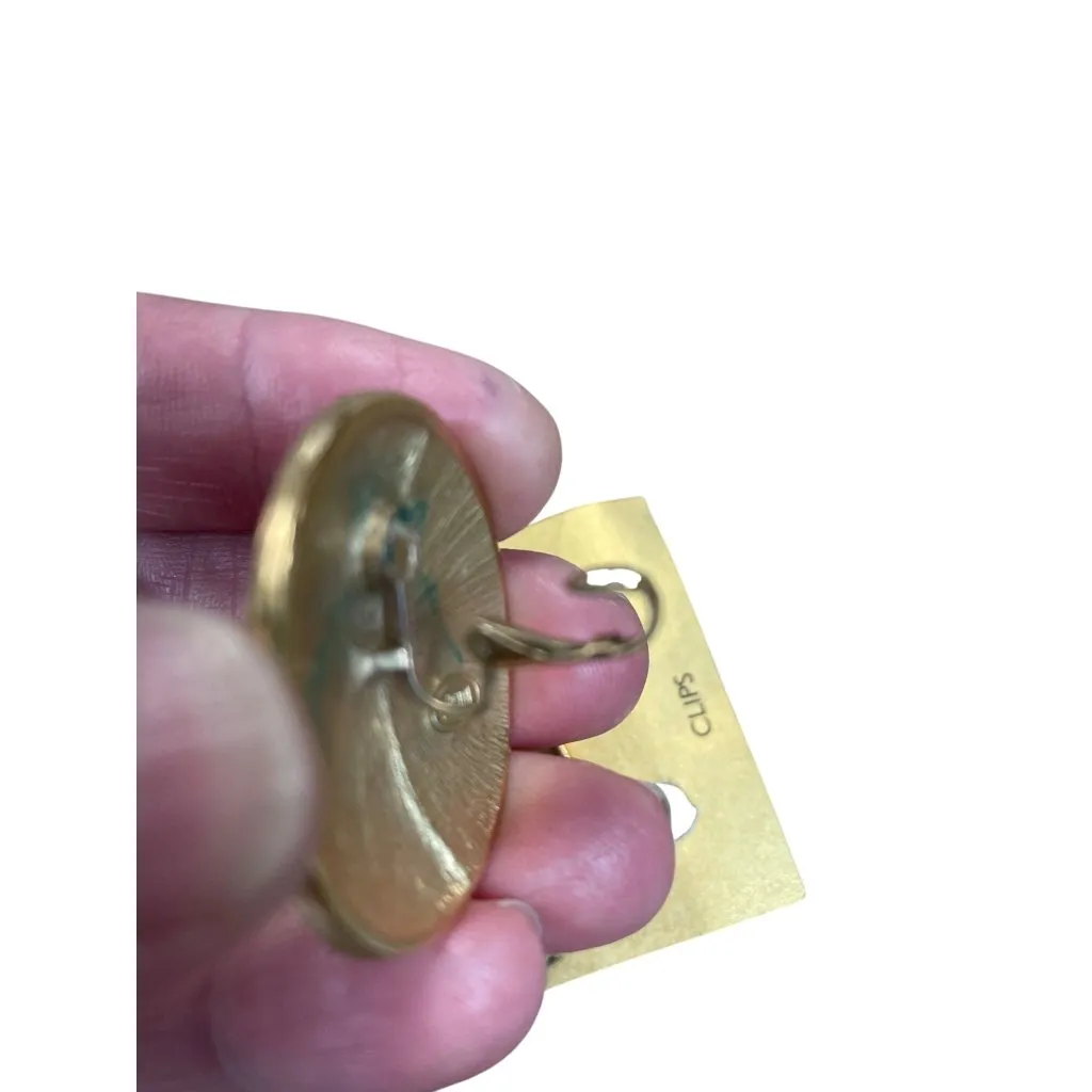 Trifari Vintage Gold Tone Abstract Mid Cent Womens Clip Earings SKU 9576 - Image 7