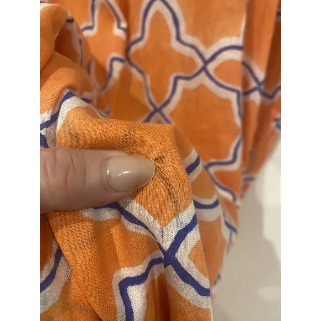 Roberta Roller Rabbit Dress Womens Small Orange Print Boho Tunic Cover Up Beach - Image 5