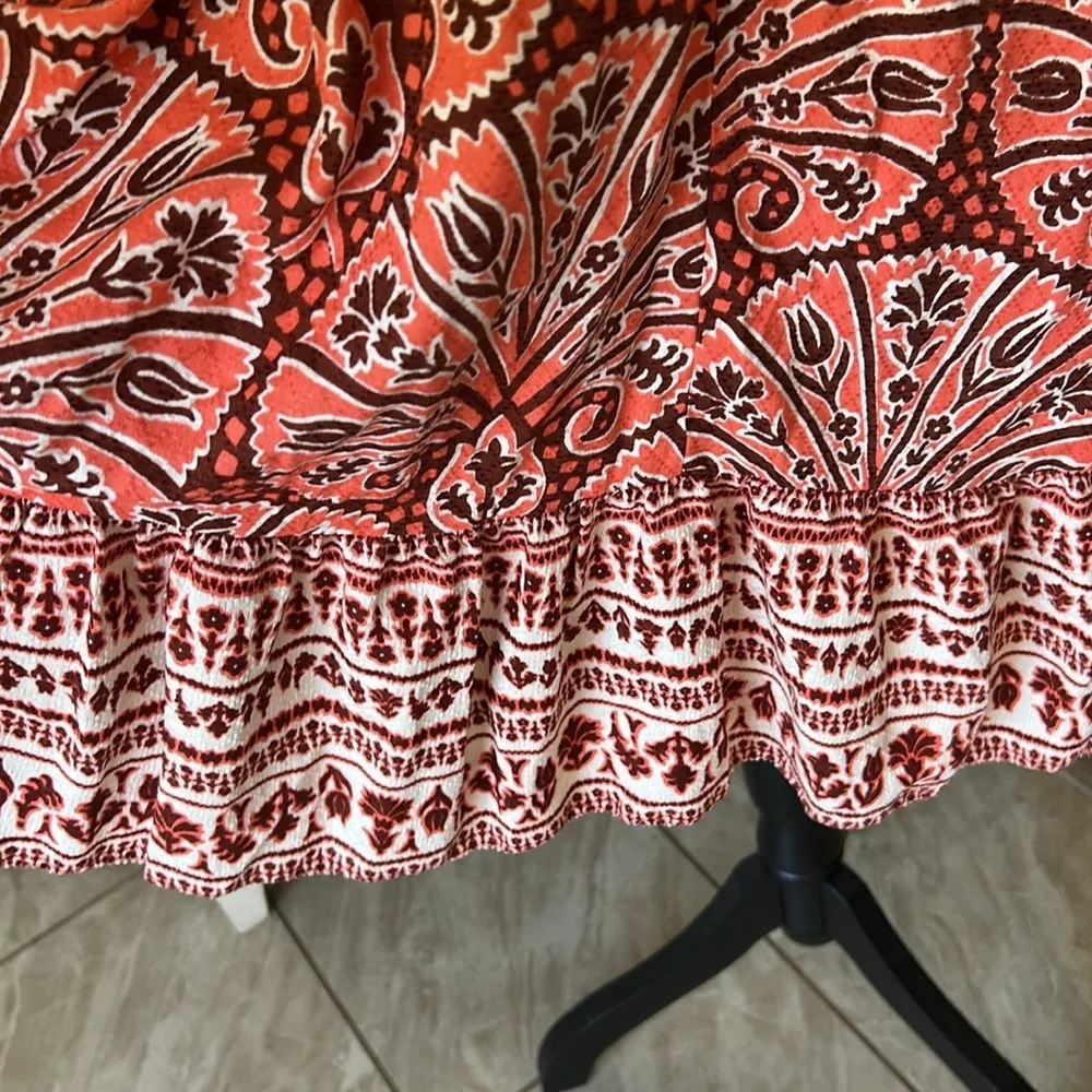 NWOT Knox Rose boho floral comfy pop over ruffle peasant cotton blend dress L​​ - Image 10