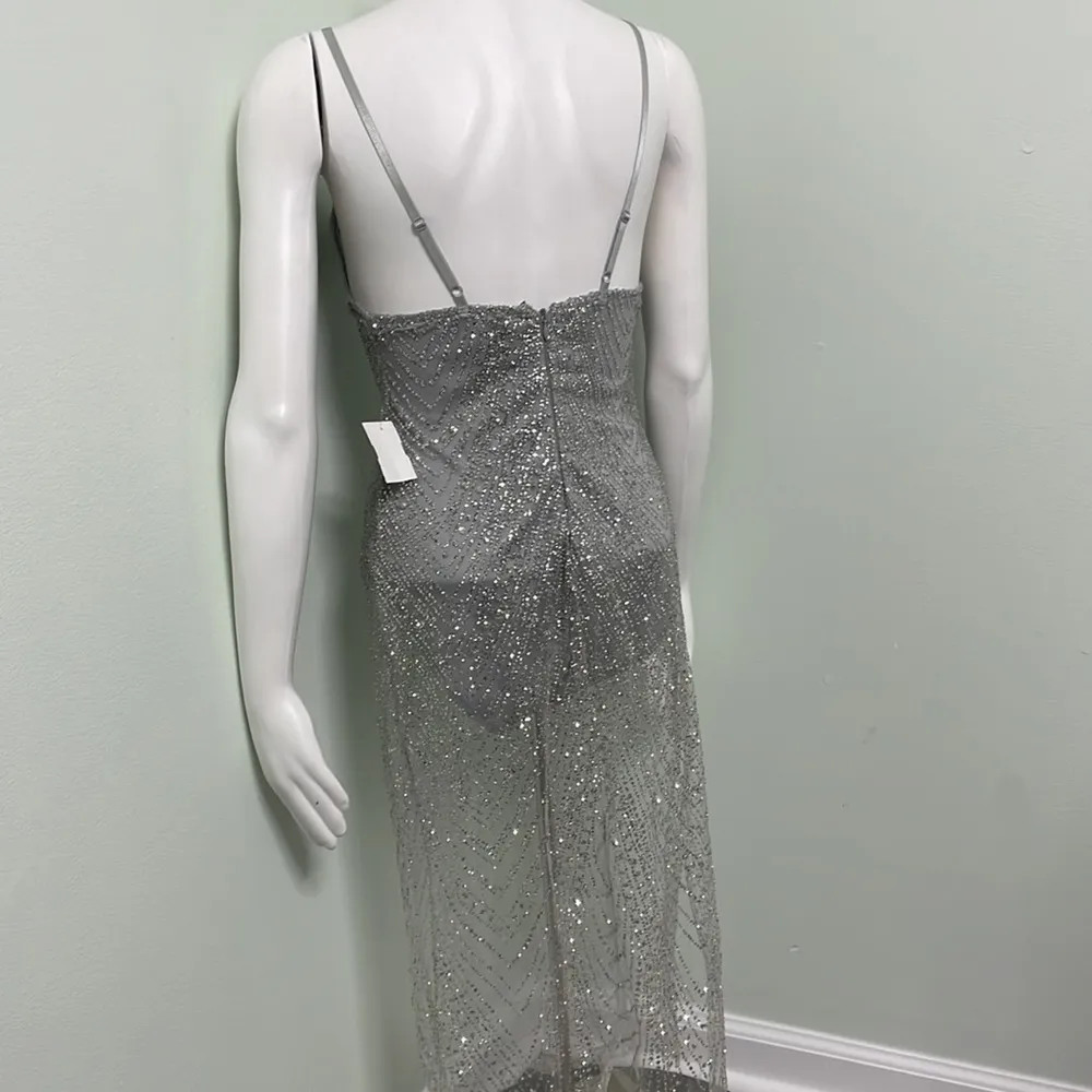 Sheer mesh rhinestone sparkle sequins mini dress size small NEW - Image 8