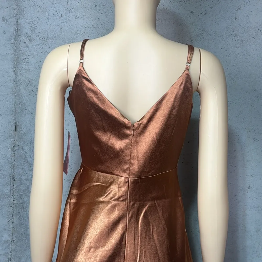 Birdy grey Jay Dress Shiny Satin Rust Sz S - Image 8