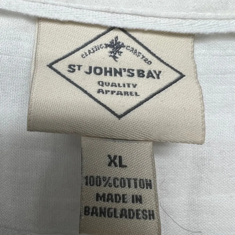 St. John's Bay Gauzy Tunic Shirt Womens XL Coastal Grandma Lagenlook Nautical - Image 2