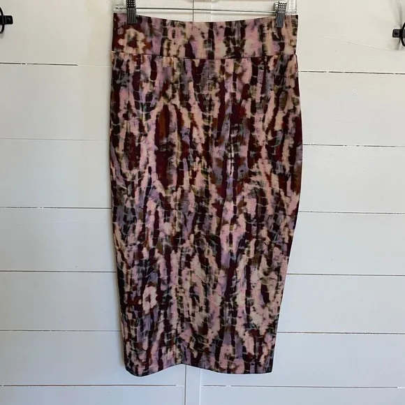 Bryn Walker Tie Dye Sloan Skirt Long Tube Pencil Skirt‎ Corteccia Print - S EUC - Image 3