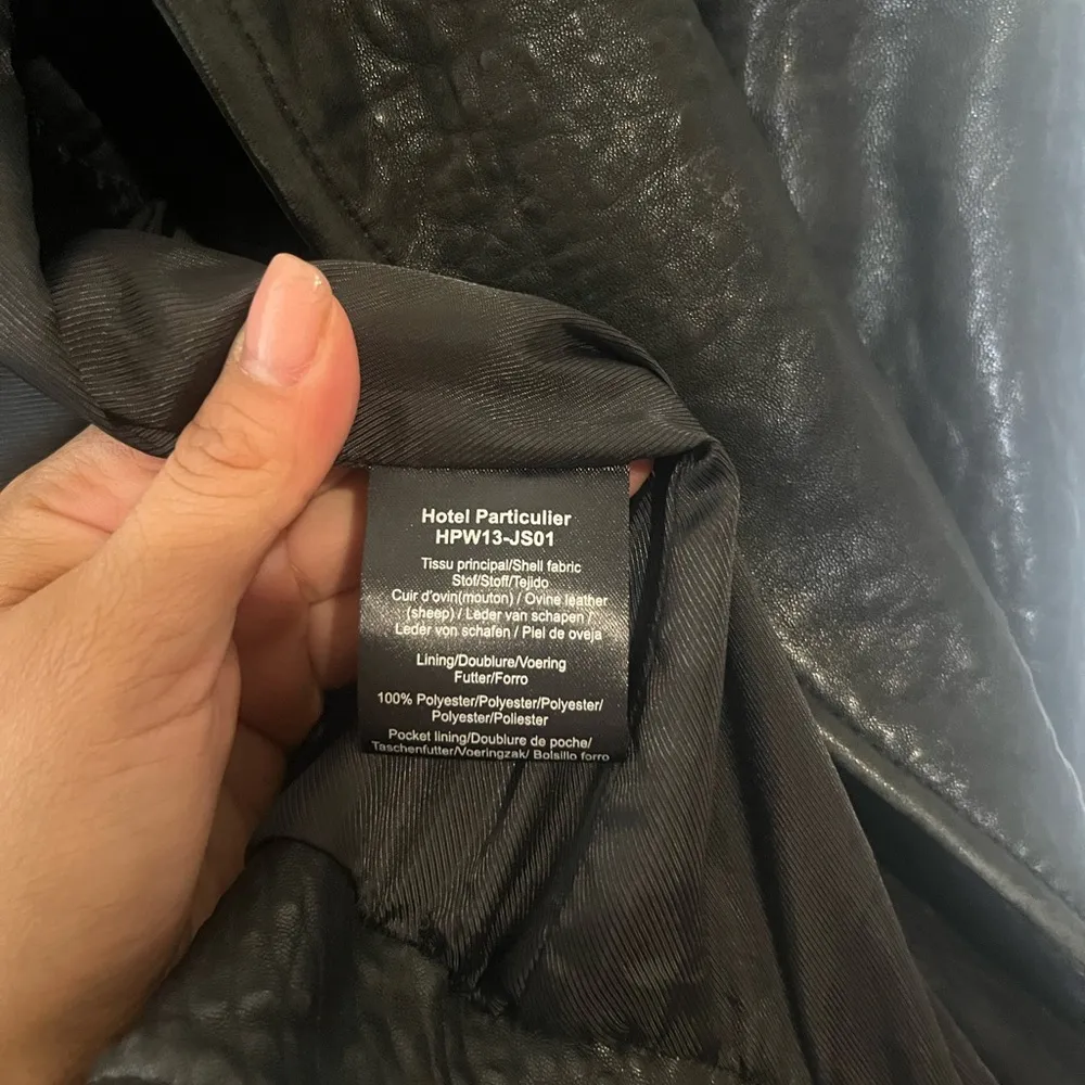 Hôtel Particulier black Leather biker jacket size S - Image 5