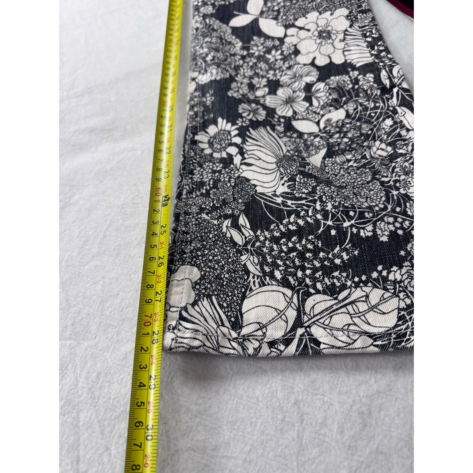 MOTHER jeans Scooter Ankle French Fairy Tale Floral Cropped‎ Flare size 28 Black - Image 11