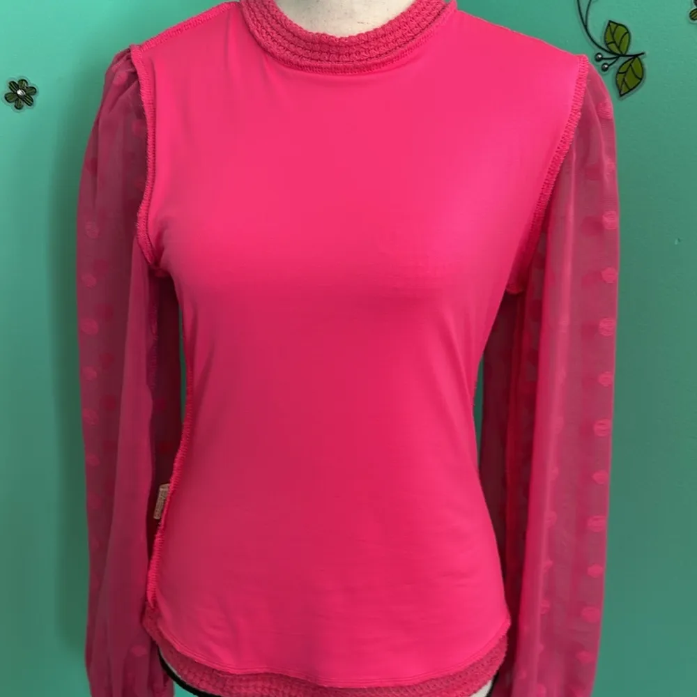 SHEIN Raffinéa Swiss Dot Lantern Sleeve Mock Neck Top - Image 11