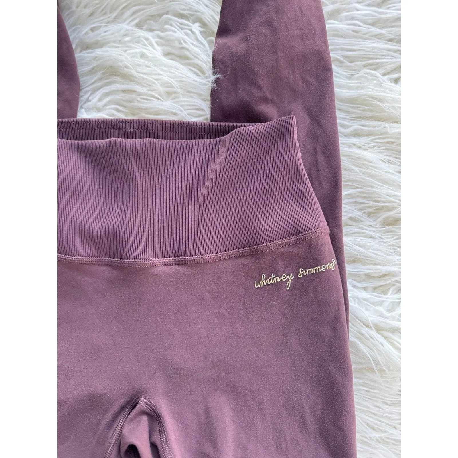 Gymshark Whitney Simmons Ribbed High Waisted Leggings Brown Size Small - Image 4