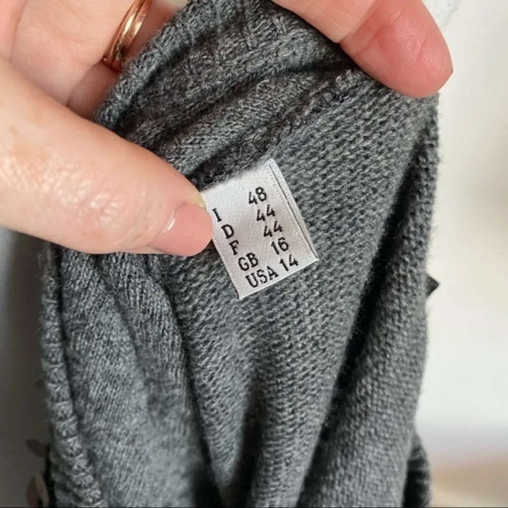 Cedric Charlier • Paris Designer Sequin Black Grey Wool Sweater Size 14 - Image 10