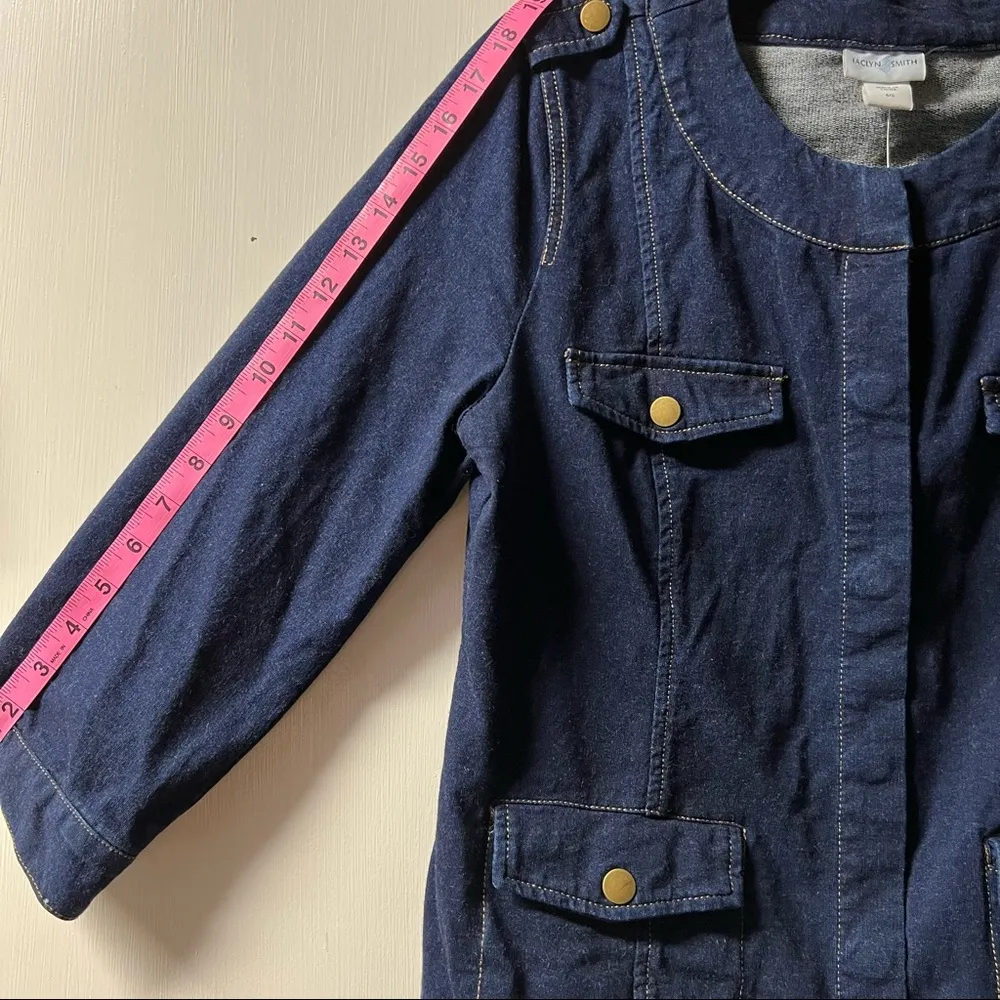 Jaclyn Smith Coastal Grandma Chic Snap Front Denim Jacket Size M - Image 5
