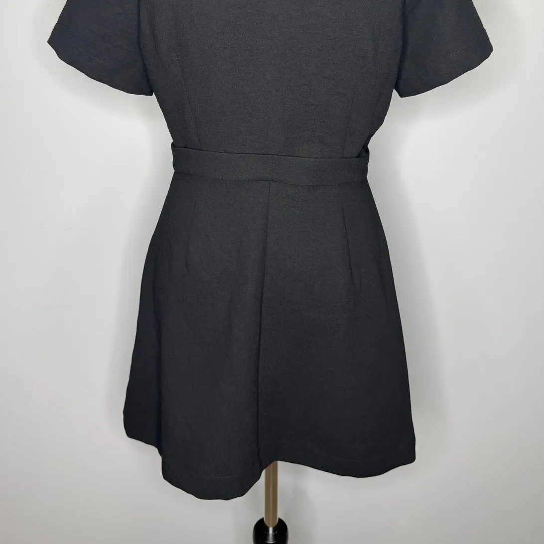 Vetta Capsule The Notch Collar Two Piece Dress Size 6 Black Button‎ Front Basics - Image 11