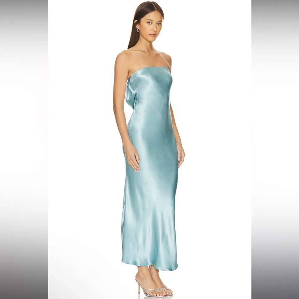 NEW NWT Bec + Bridge Moon Dance Strapless Maxi Dress Seaspray Blue - Image 3