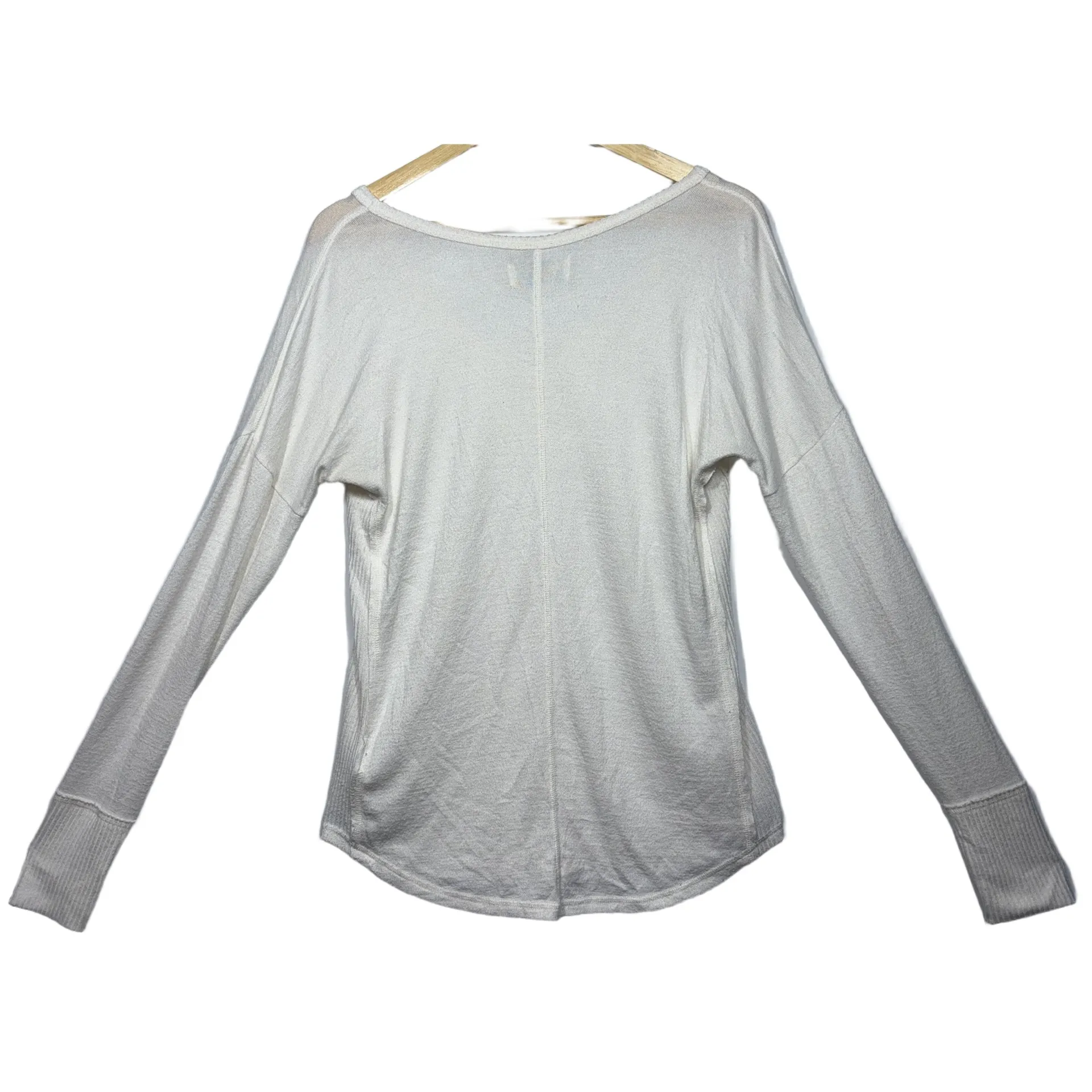 Abercrombie & Fitch Soft AF Cozy White Knit Long Sleeve V-Neck Sweater Size M - Image 2