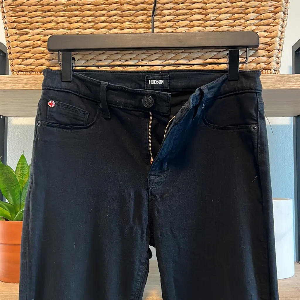 Hudson Nico Mid-Rise Black Skinny Jeans, 29- FLAWED - Image 7