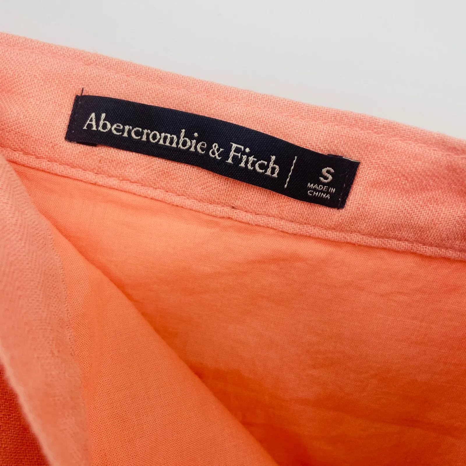 Abercrombie  & Fitch Coral Pink Linen Blend Wrap Skirt Size Small Preppy - Image 8