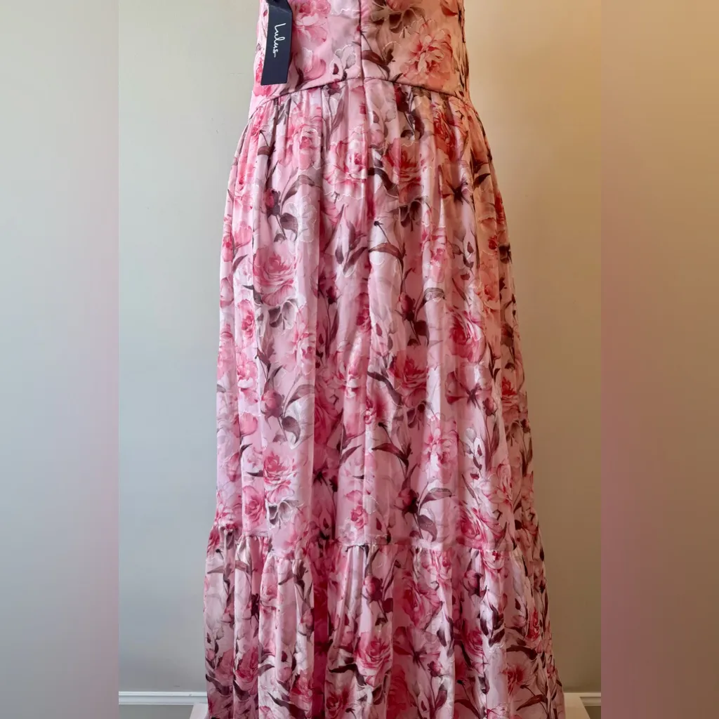Lulu's Special Moment Strapless Bustier Pink Floral Maxi Dress Size XL NWT - Image 12