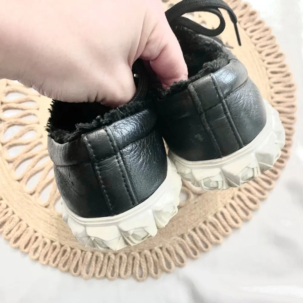 Stuart Weitzman Fringie Cover Story Sneakers Black Leather Size 6 - Image 8