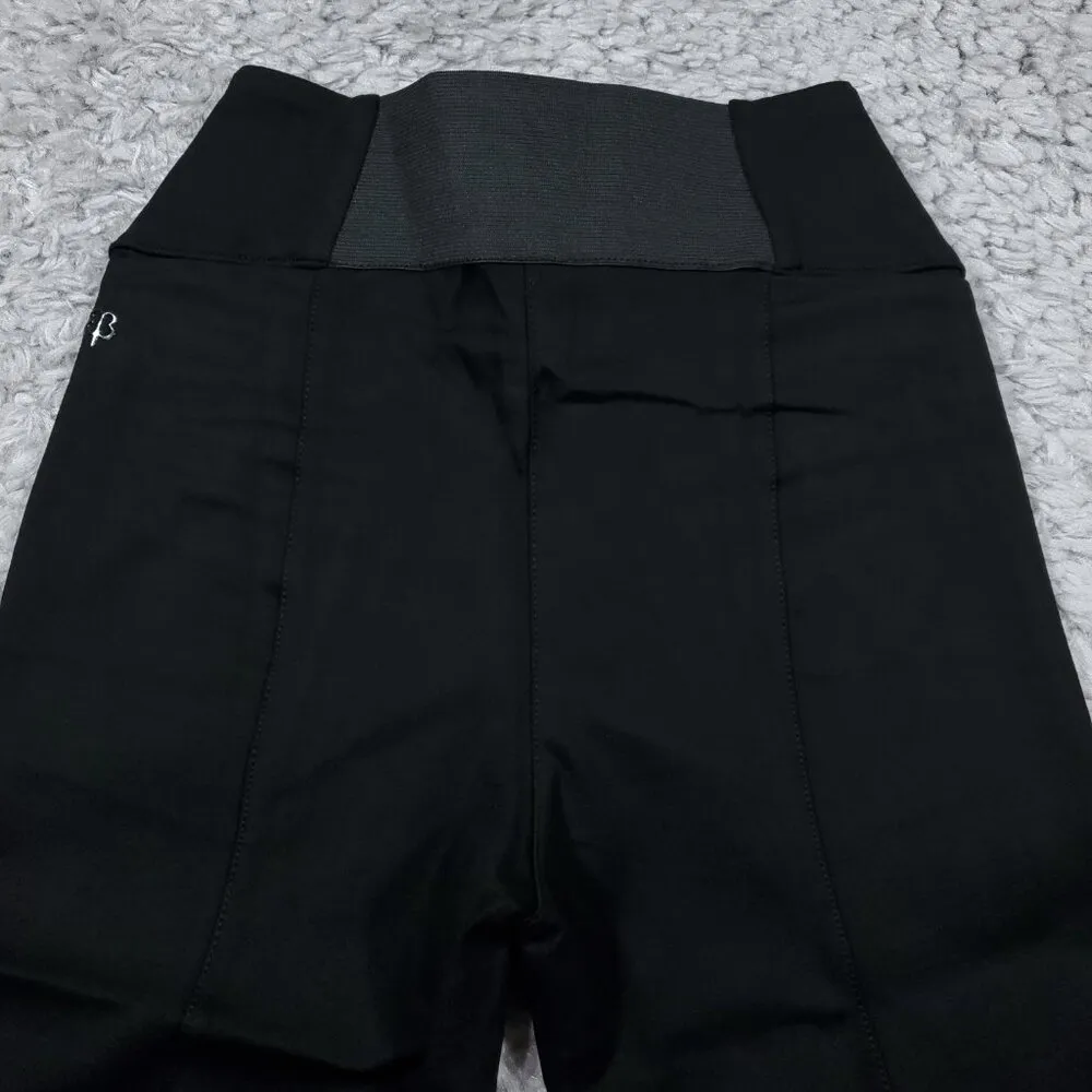 Betabrand Black Power Down Pants Skinny Yoga Size Small Elastic Waist Pull On - Image 3