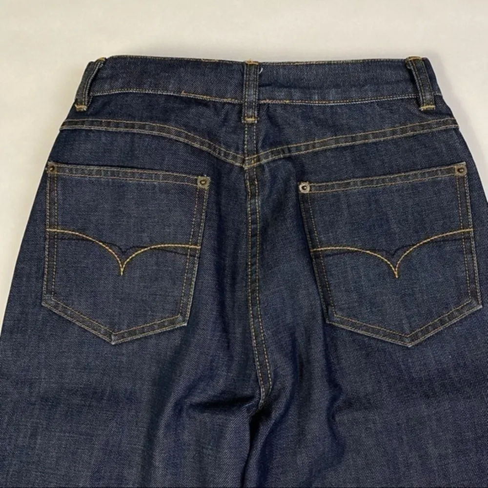 Anne Klein Vintage Embroider‎ Trim High Waist Split Hem  Straight Jean - Image 6