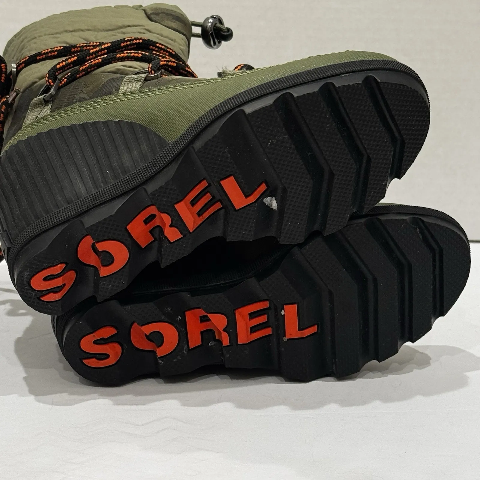Sorel Women's 6 Kinetic Wedge Winter Snow Boots Green Camo Lace Up Waterproof - Image 9