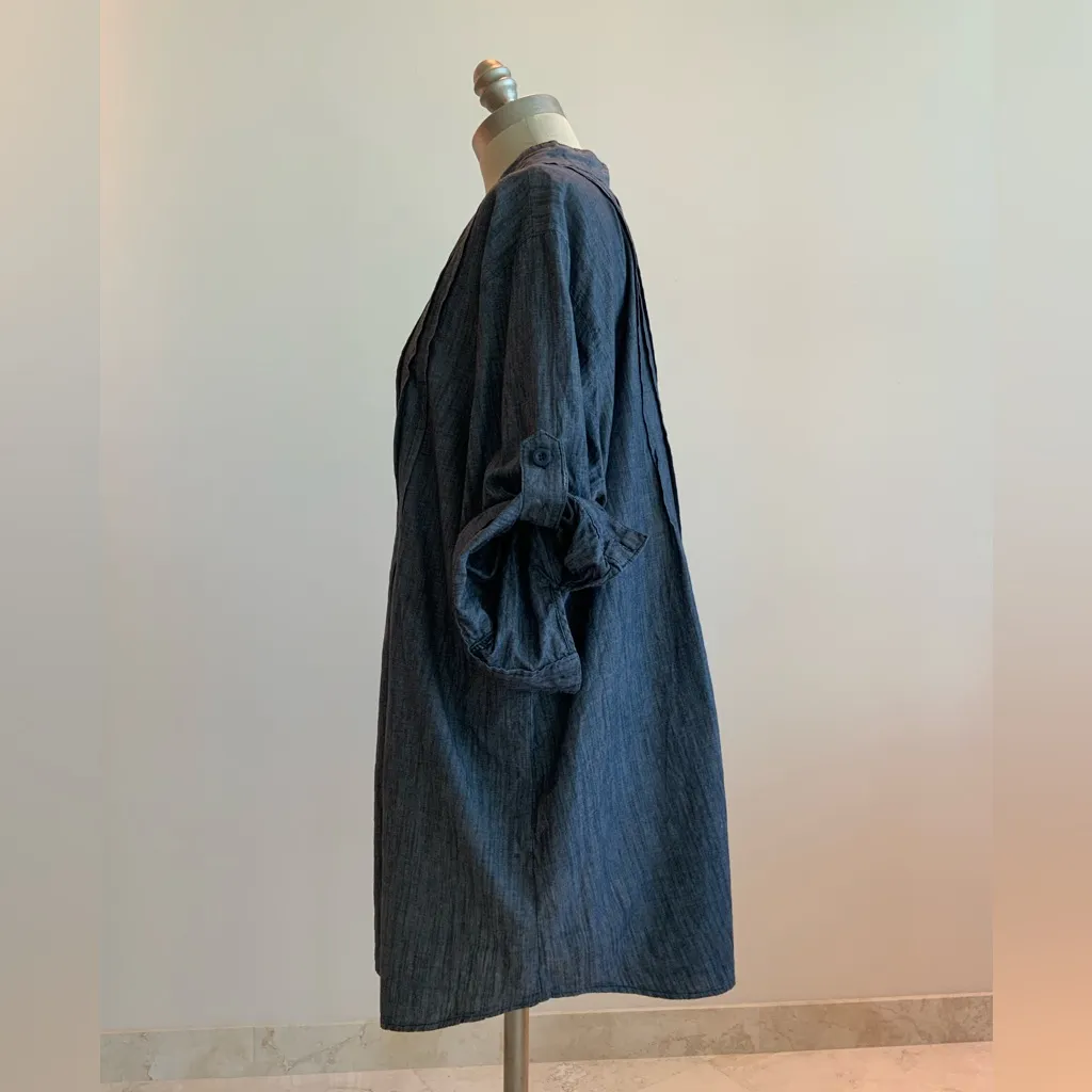 Paper Tee Chambray Boho Pintuck Tunic size 3X - Image 2