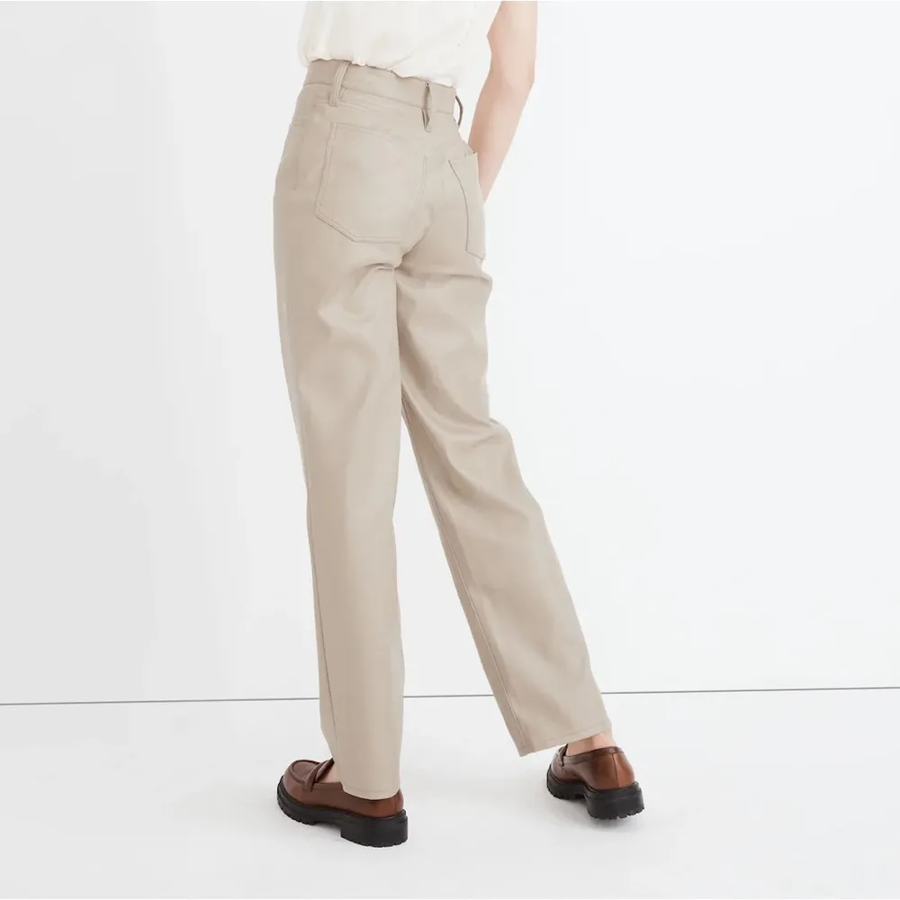 Madewell The Perfect Vintage Straight Jean in Faux Leather (Pumice) - Image 2