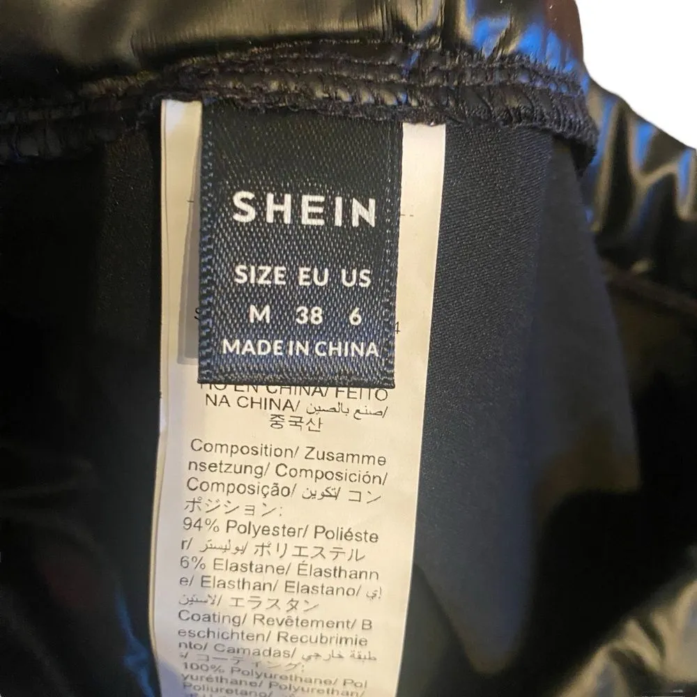 Faux Leather Halter & Mini Shorts Matching Set Black Bikercore Moto Club Baddie‎ - Image 5