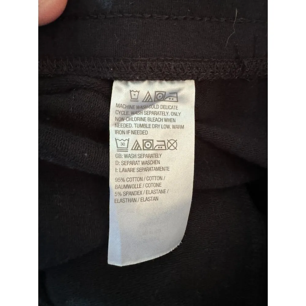 Denim & Co. Active French Terry Wide Leg Pant Black Large - Image 3