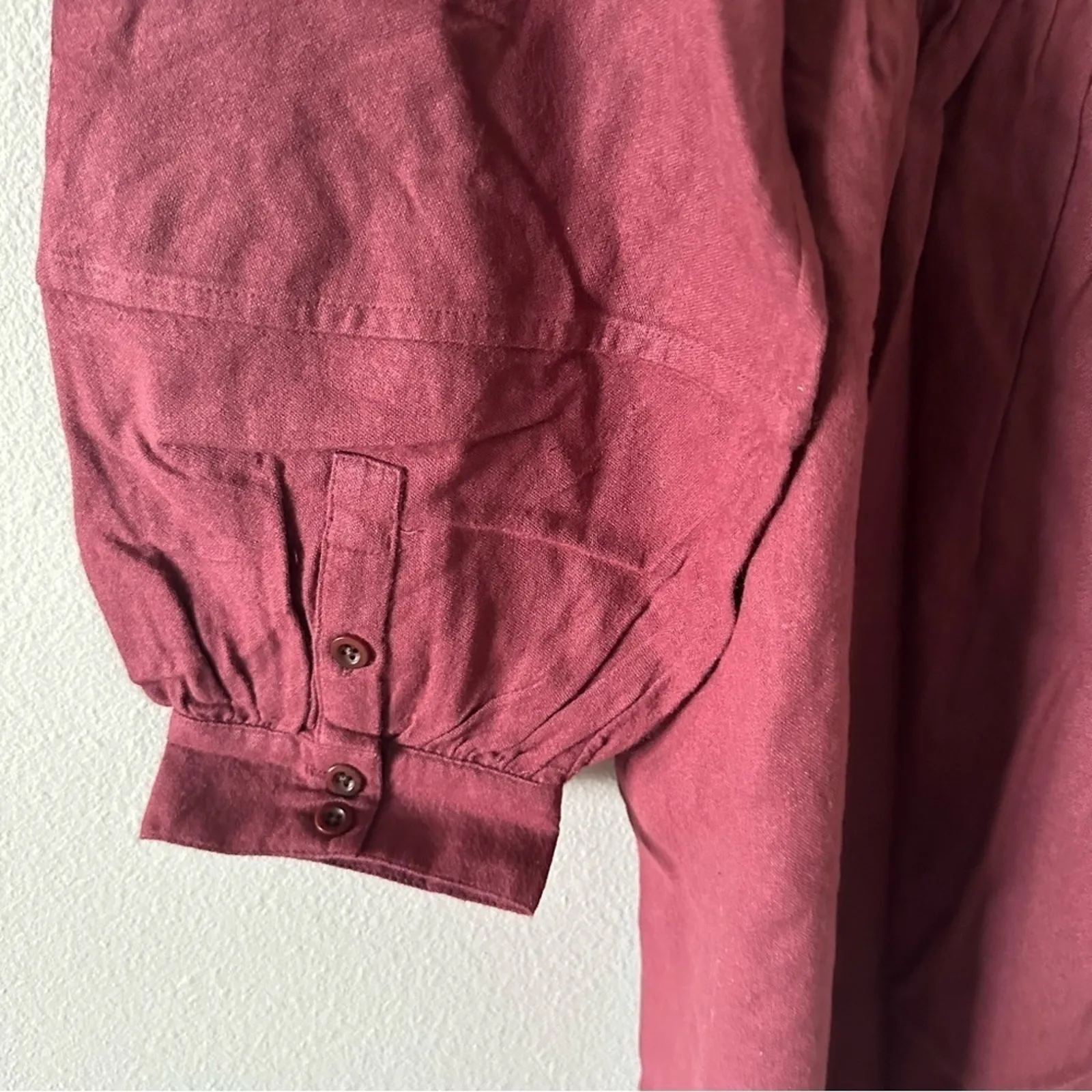 Madewell Embroidered Ruffled Flannel Mini Dress Vintage Mulberry NEW - Image 8