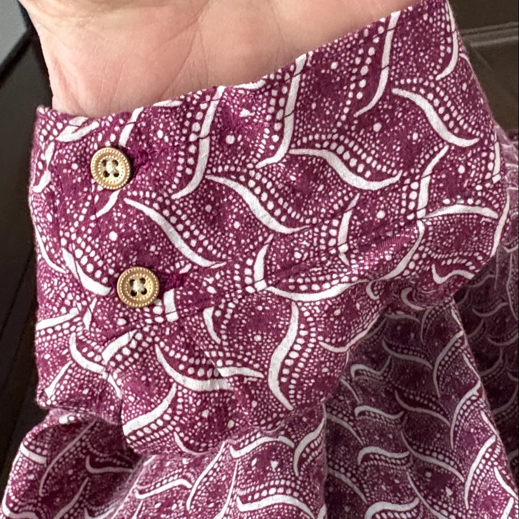 Like New Anthropologie Maeve Orli Bibbed Button Down Top Large - Image 5