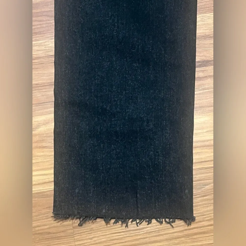 Zara Black High Rise Ankle length Raw hem Jeans Size 4 - Image 4