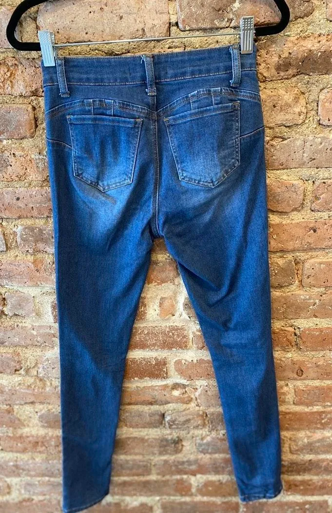 Wax Jean Butt I Love You Distressed Skinny Jeans  - Image 5