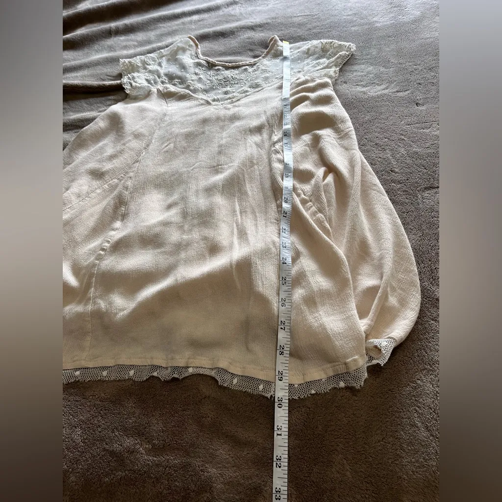 IMPRESSIONS Boho Chic Whimsical Lace Detail Babydoll Mini Dress Sz S EUC - Image 7