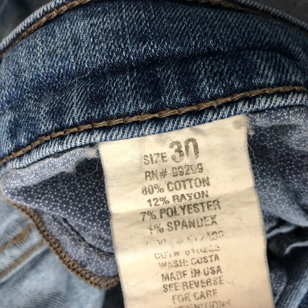 Level 99 Womens Jeans Stella Slouchy Skinny Medium Wash Distressed Stretch 30 Blue - Image 4