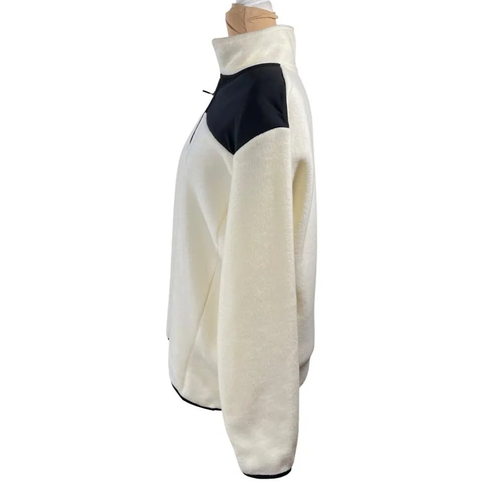 Zyia Active Polar Fleece 1/4 Zip Sweatshirt Cream Black XL Extra Large Women's - Image 2