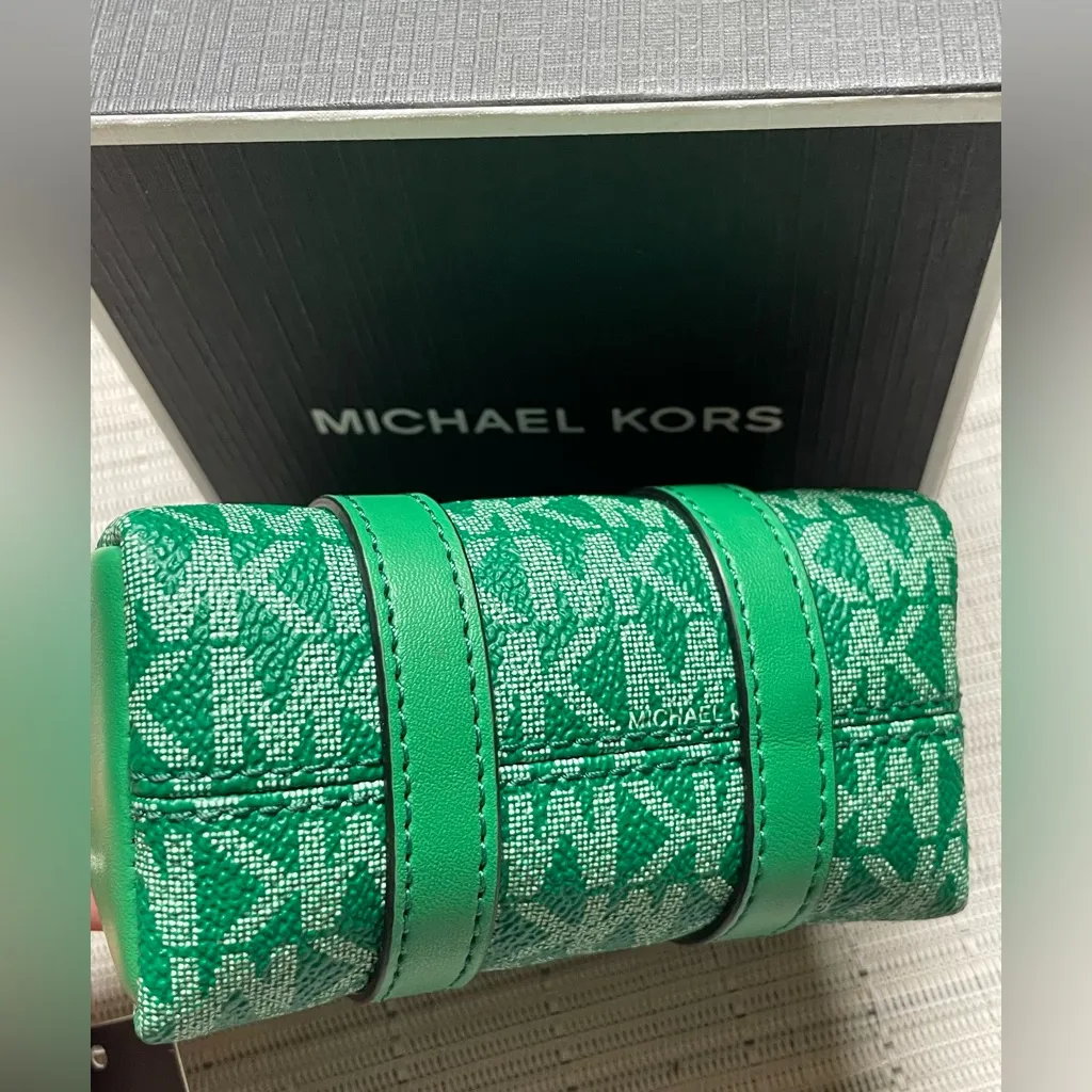 Michael Kors | Nano Green Duffle Key Fob | Monogram Canvas & Leather | NIB - Image 10