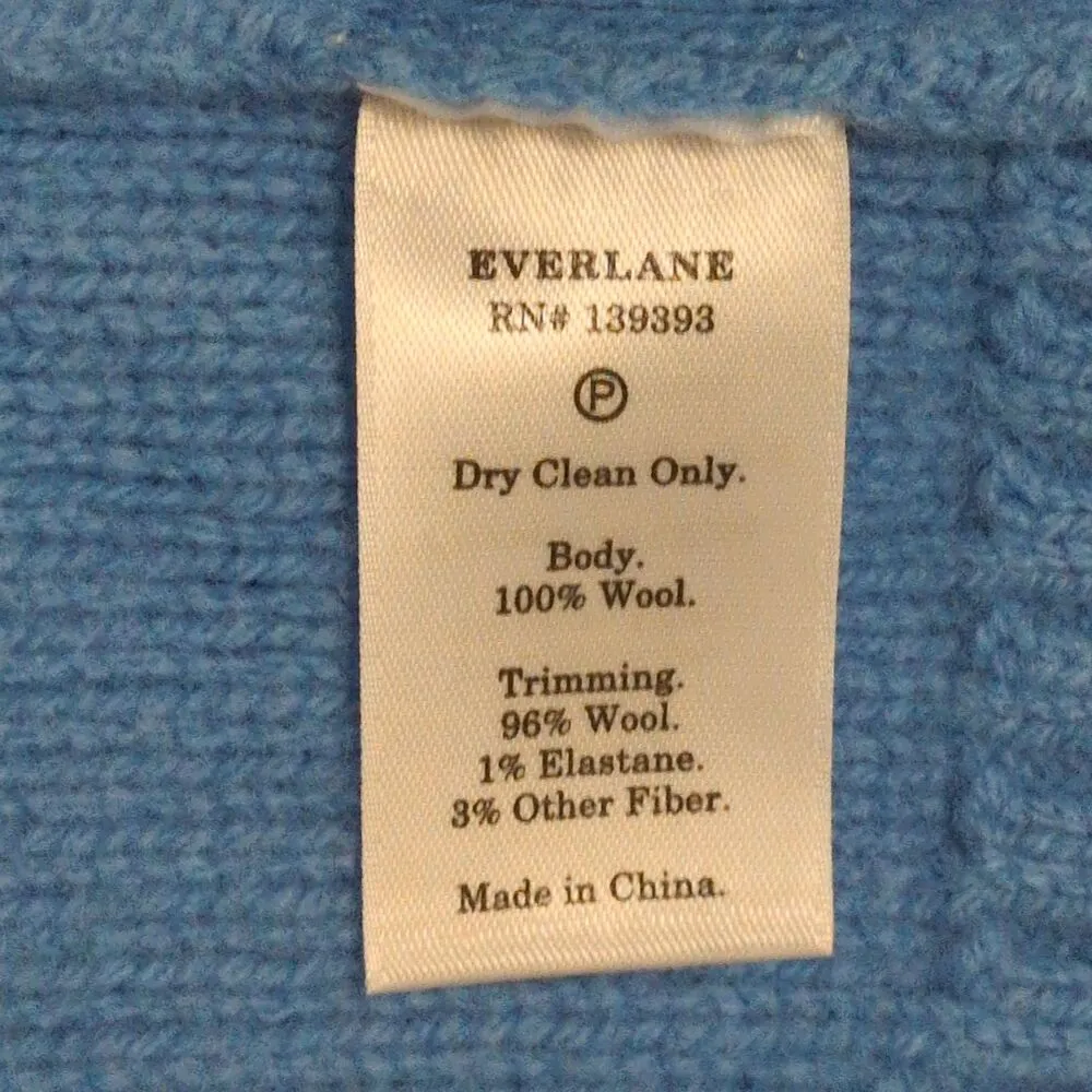 NWT Everlane Blue Navy Argyle Mock Turtleneck Wool Pullover Sweater Size L - Image 7