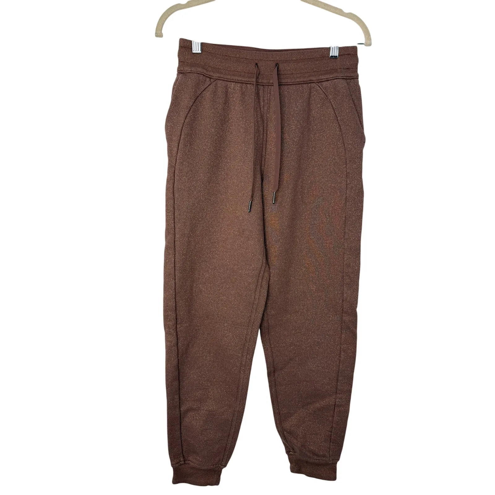 Lululemon Scuba Sparkle Jogger Pants Smoky Topaz Brown Gold Fleck Size 4 - Image 3