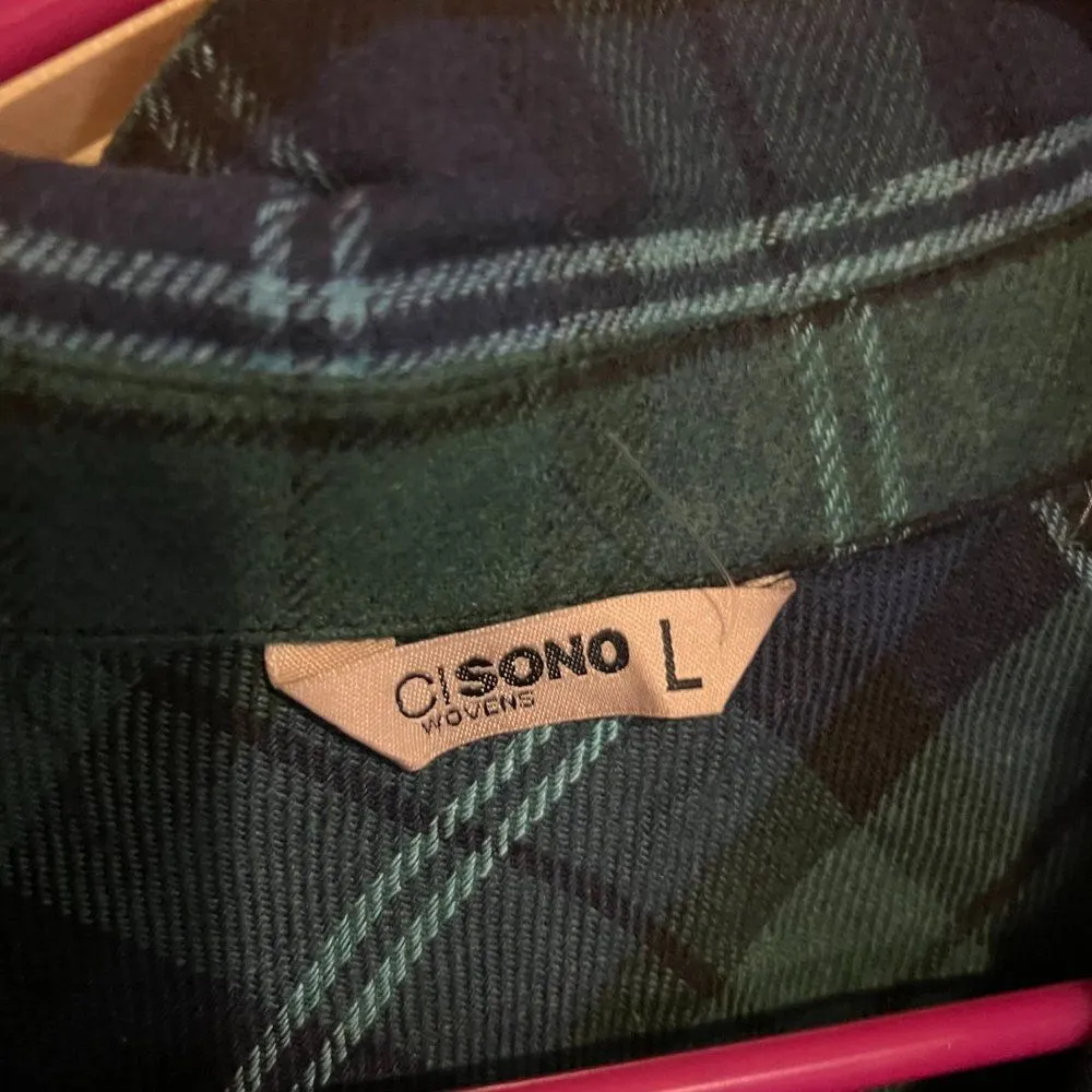 NWT Ci Sono plaid button down L - Image 7