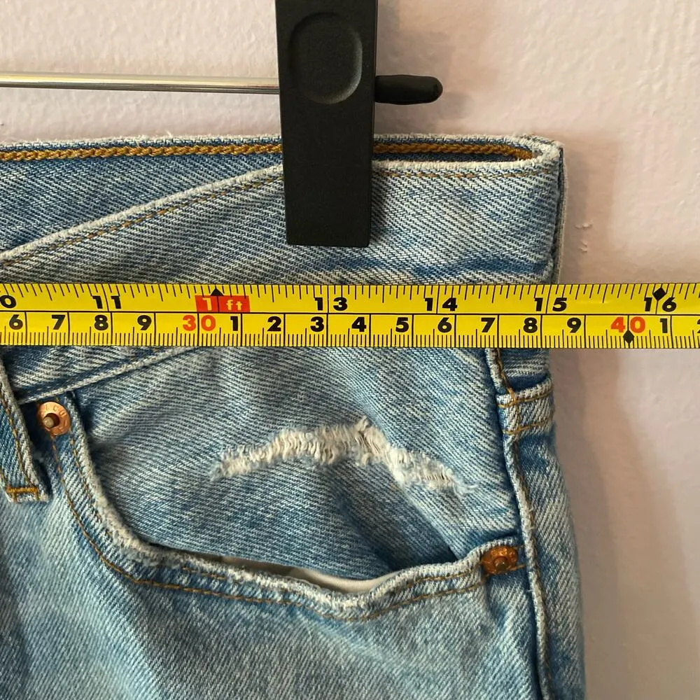 Levi's Premium Women's size 28 Wedgie Straight Light Distressed Button Fly Jeans - Image 11