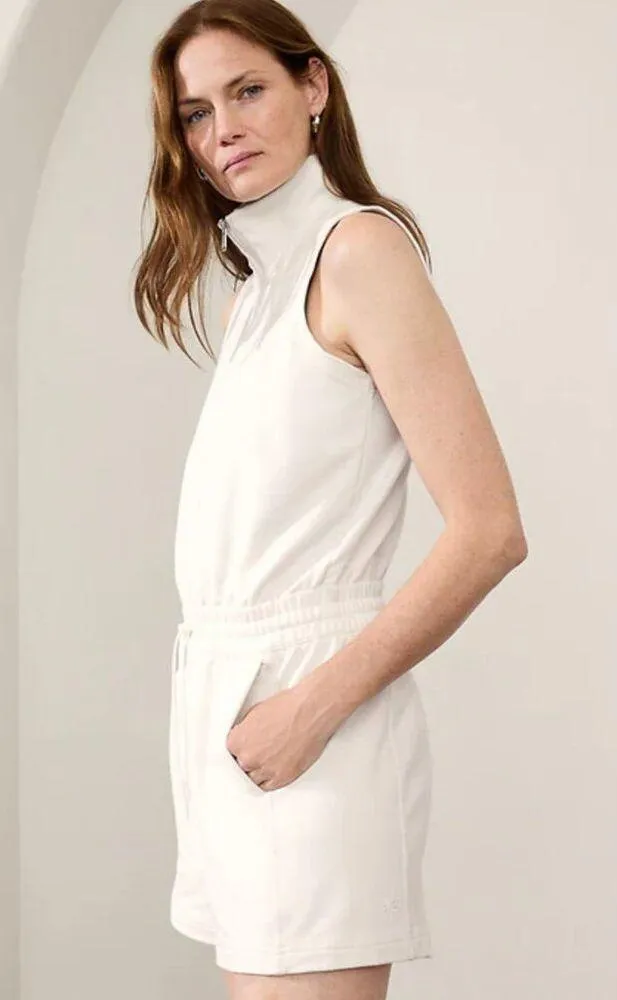 Athleta L Retroterry Romper Magnolia White Large 891762022 - Image 3