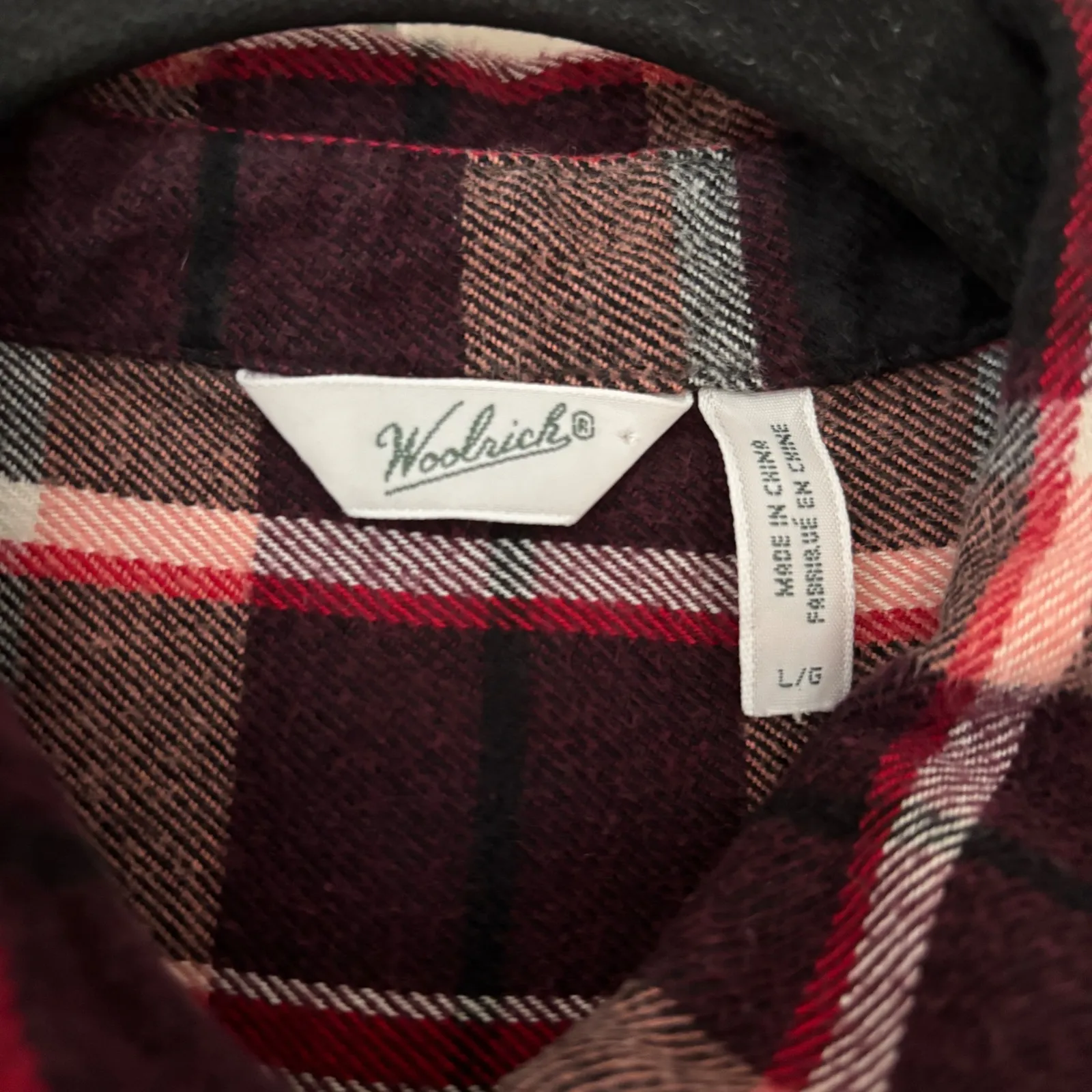 Woolrich Womens Flannel Shirt Red Black Plaid Buffalo Check Button Up Size Large - Image 3