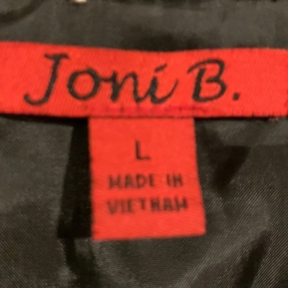 Joni B rose print textured lined blazer jacket L Black Size L - Image 2