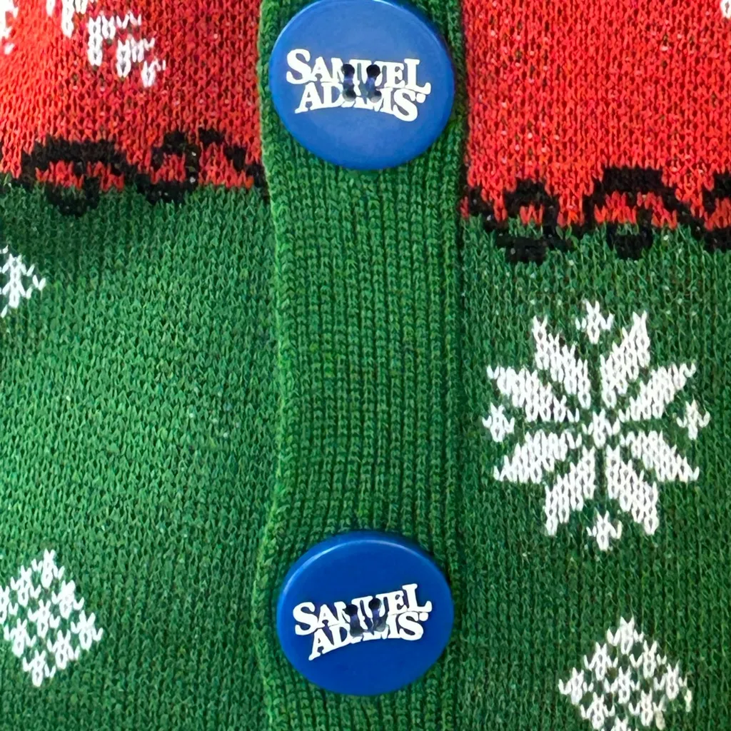 Samuel Adam gaudy tacky ugly tinsel Christmas Sweater Vest holiday beer funny M Red Size M - Image 6